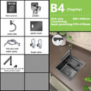 Hidden Sink Stainless Steel Kitchen Sink Apartment Bar Mini Single Slot Touring Car Multi-functional Wash Basin With Cover Plate