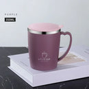 350ml Vacuum Cup Portable Mug Insulated Cup for Outdoor Traveling Double Wall Stainless Steel Coffee Cup with Handle and Lid