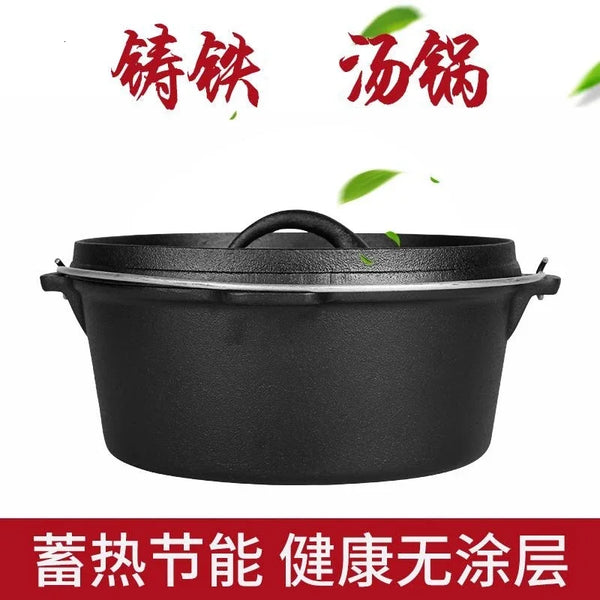 Cast iron Japanese soup rice stewing heavy pot uncoated non-stick stewpan electromagnetic cooker saucepan saucepot 30cm