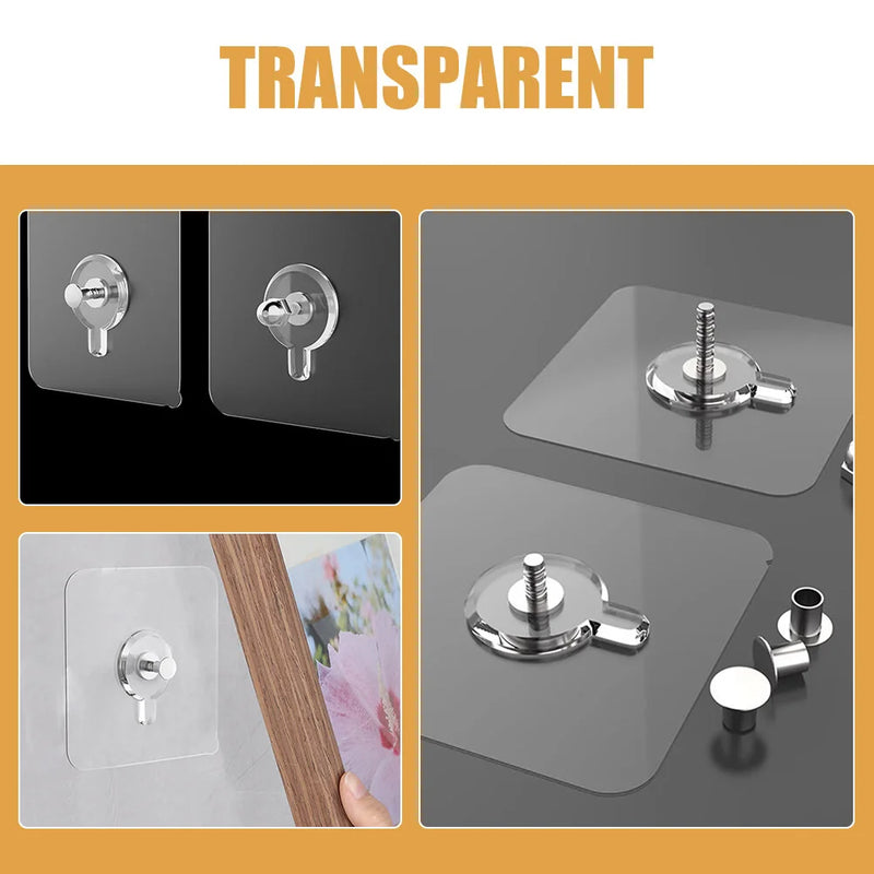 30Pcs Easily Hang Pictures On Walls Without Nails Using These Strong And Transparent Adhesive Hooks Photo Frame Holder Sticker