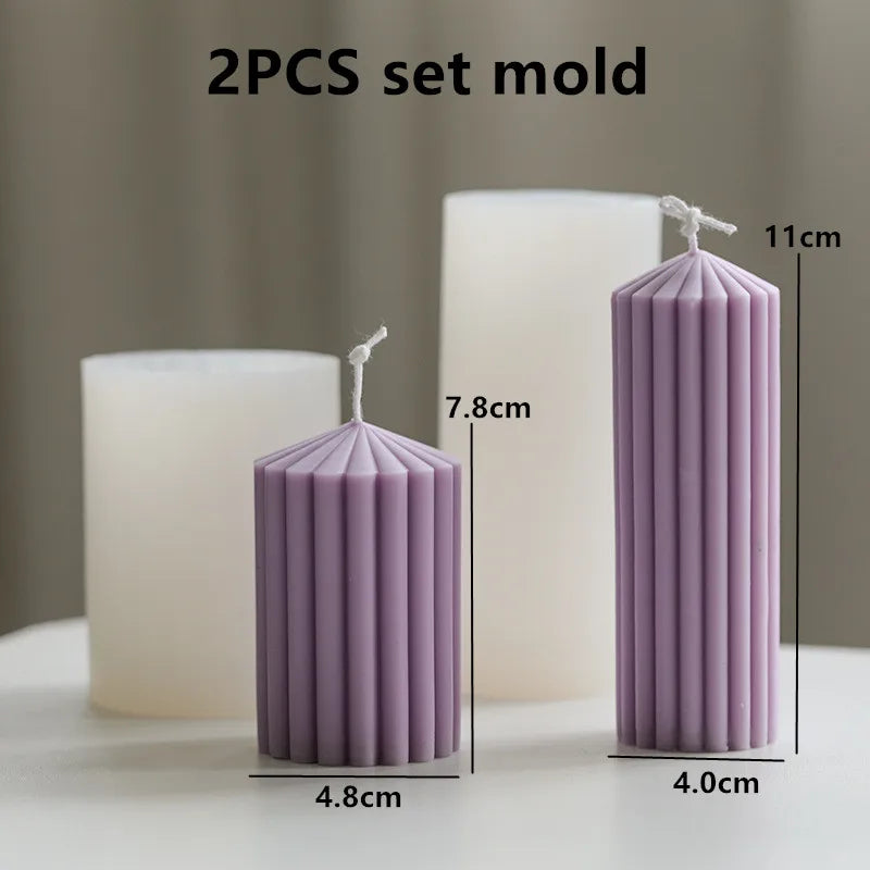 Upgraded Knot Cylindrical Candle Silicone Mold Bow Knot Stripe Cylindrical Candle Mold Vase Shape Candle Acrylic Plastic mold