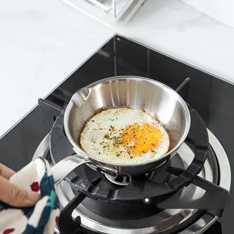 SHIMOYAMA 12cm Egg Pan Non-stick Omelette Breakfast Cooking Saucepan Stainless Steel Kitchen Small Frying Skillet Pan Cookware