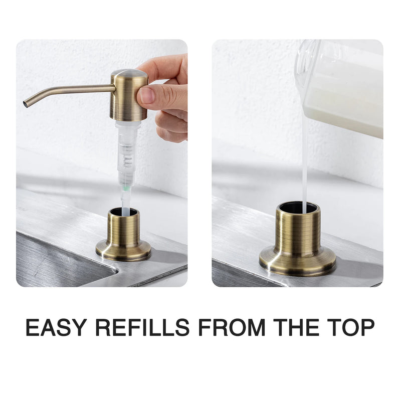 8 Colors Countertop Stainless Steel Kitchen Sink Brushed Gold Liquid Soap Dispenser Large Capacity Liquid Detergent Pump Bottle