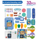 Integrates Storage Boxes and Tableware Kitchen Play Set Movable Kitchens Stove Fruit 3-IN-1 Portable Suitcase Cooking Kits Toys