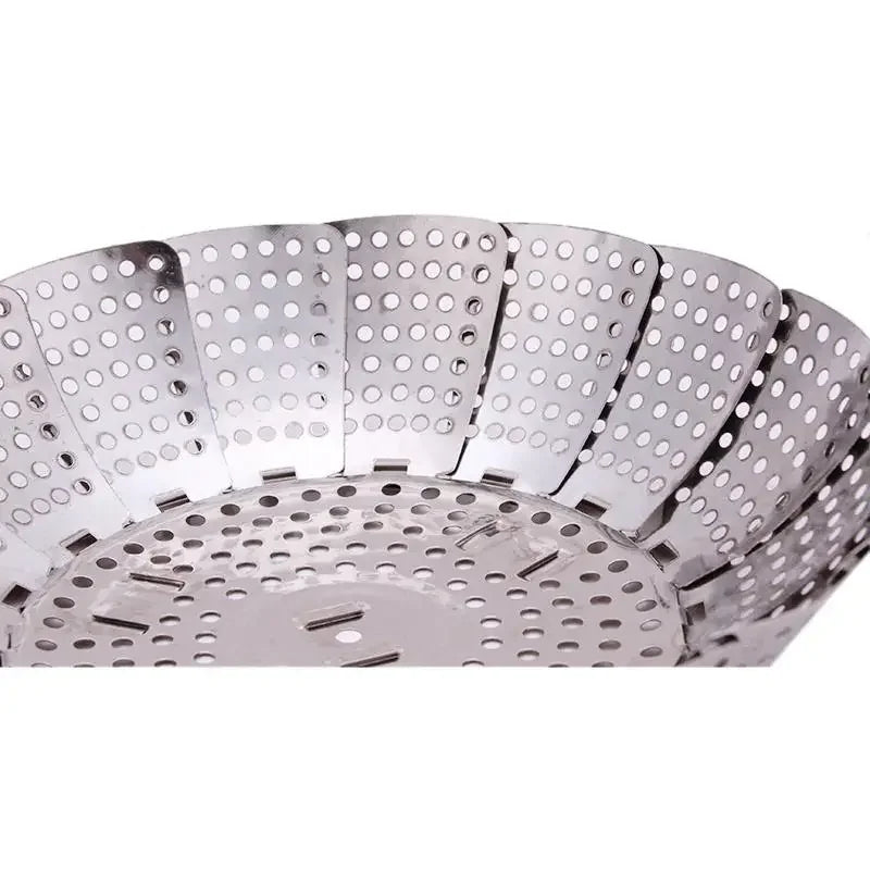 Multifunctional Steamer Plate Disk, Stainless Steel, Silver Magic, Retractable, Folding, Steaming Fruit