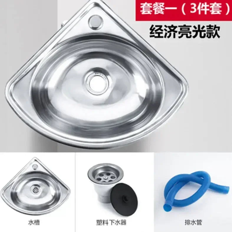 Ultra Small Angle Triangle Single Basin Stainless Steel Bathroom Sink for Motor Home Car or Kitchen