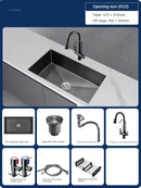 Household Black Sink for Kitchen Italian Metal Dry Handmade Kitchen Sinks Simple Small Light Luxury Kitchen Sinks for Bar