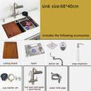 304 stainless steel undermount or Above Mount kitchen sink Washing Basin with Multifunctional waterfall kitchen faucet