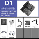 Hidden Kitchen Sink Bar Sink Kit Folding Faucet Drain Pipe,Drop-in Undermount Sink,Small Stainless Steel Sink for Workstation RV