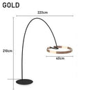 Nordic circular fishing floor lamp, modern LED art lamp, living room, sofa, home decoration floor lamp