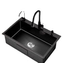 Kitchen Vegetable Basin Sink Large Single Slot 304 Stainless Steel Hand-thickened Under-counter Basin Dishwasher Black Set New