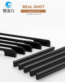 Fashion Black Hidden Cabinet Handles Aluminum Alloy Kitchen Handles Cupboard Pulls Drawer Knobs Furniture Room Door Hardware