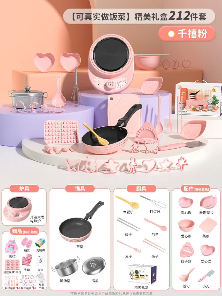 New Mini Kitchen Real Cooking Full Set of Cooking Girl Small Kitchen Set Children Baby Puzzle Play House Toys Kids Toys