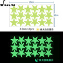 Green Star Luminous Stickers Children's Bedroom Wall Fluorescent Stickers Home Decoration DIY Self-adhesive Dot Stickers