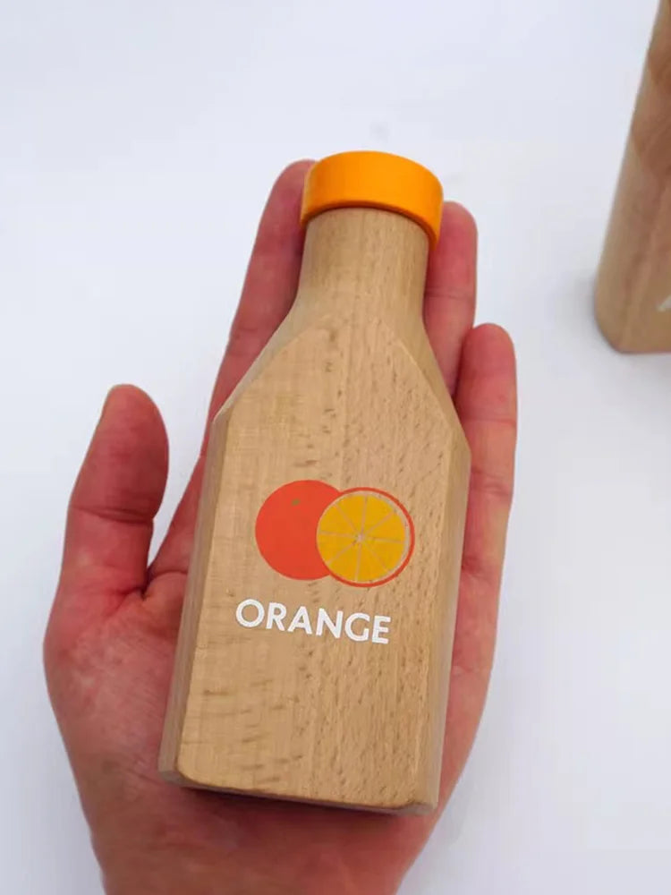 Montessori Kitchen Toys Wooden Kitchen Play House Simulation Play House Condiment Bottles Educational Toy for Children Gift