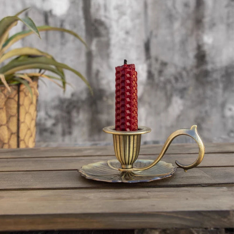 Nordic Candle Holder European Style Candlestick Antique Candlestick Vintage Hand Held Candelabrum Zinc Alloy Retro Pricket