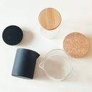 Frosted Glass Candle Cup Empty Incense DIY Candle Holder Handmade Wooden Lid Wax Container Aroma massage