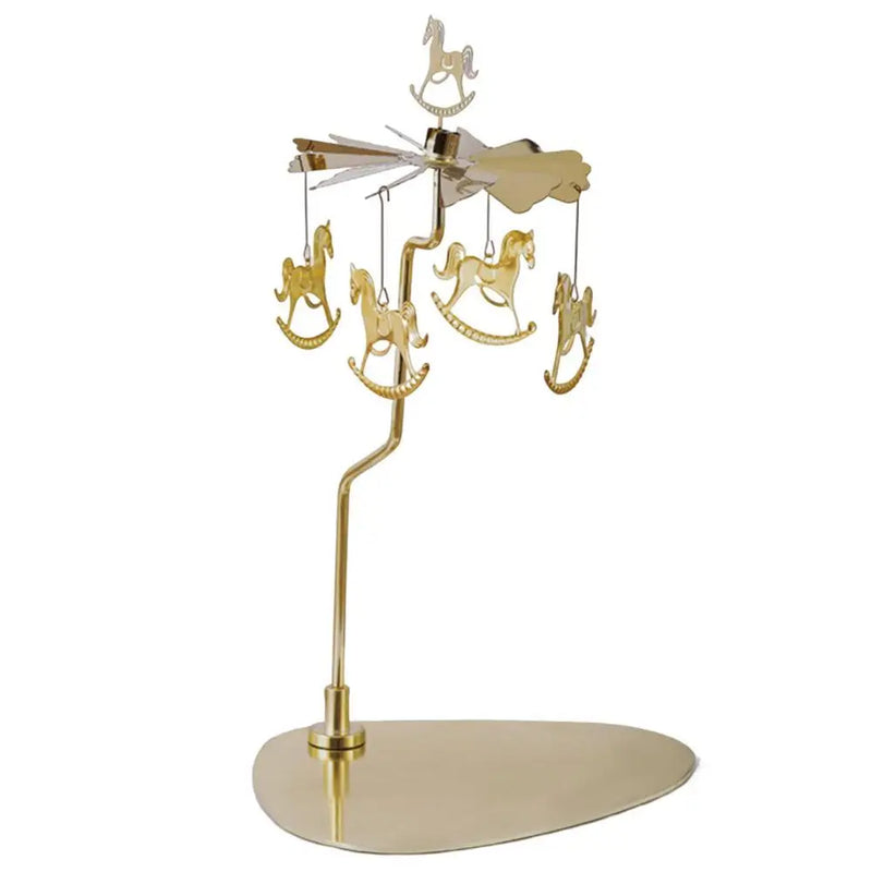 Rotary Candle Holder Metal Spinning Candle Holder With Tray Rotating Candlestick Set Stainless Steel Aromatherapy Wind Chime