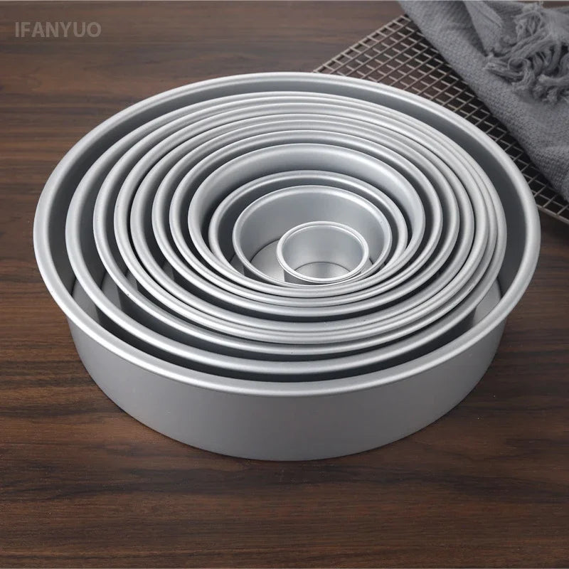 2-9 Inches Round Cake Mold with Removable Bottom DIY Aluminum Alloy Baking Cheesecake Pan Mould Fondant Dessert Decoration Tools