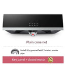 180W Home Kitchen Range Hood Tempered Glass Large Suction Range Hood Top Suction Automatic Cleaning Range Hood