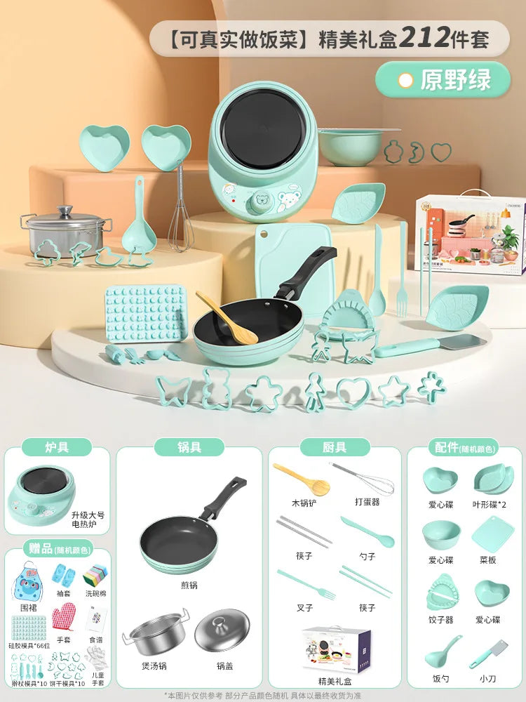 New Mini Kitchen Real Cooking Full Set of Cooking Girl Small Kitchen Set Children Baby Puzzle Play House Toys Kids Toys