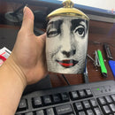Gold Handmade Ceramic Empty Candle Holder Incense Candles Jar Lady Face Red Lip Cup Living Room Ornaments Home Decoration Box Cr