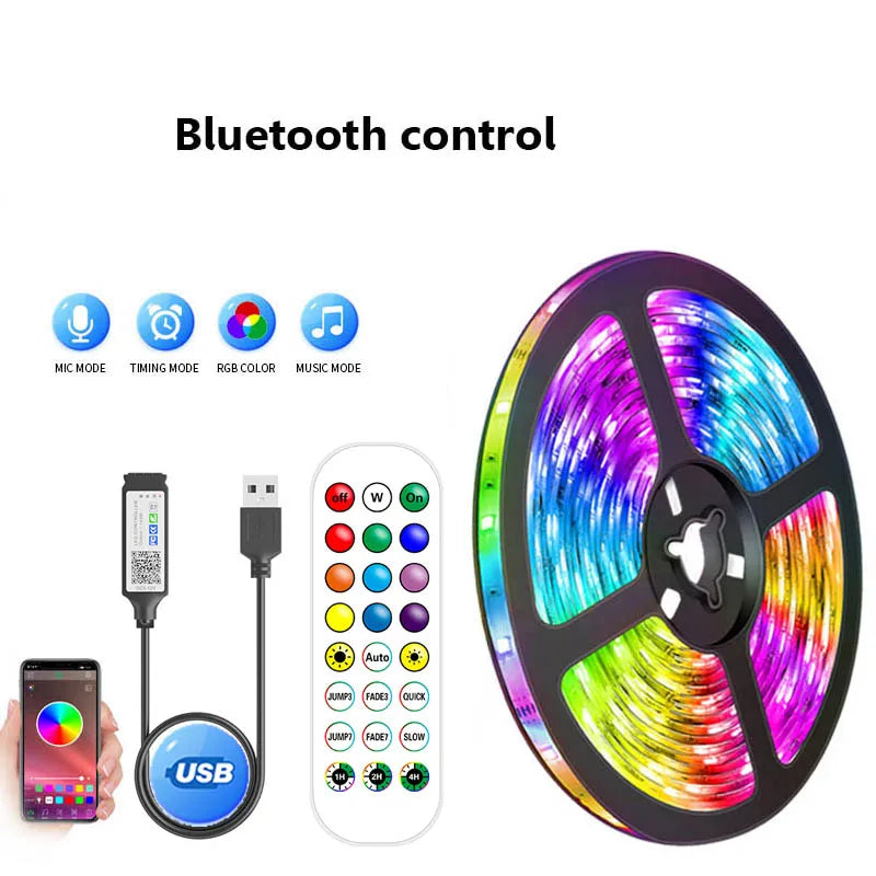 USB Bluetooth Led Strip Lights RGB 5050 1M-30M Infrared Control Luces Luminous Decoration For Living Room Ribbon Lighting Lamp