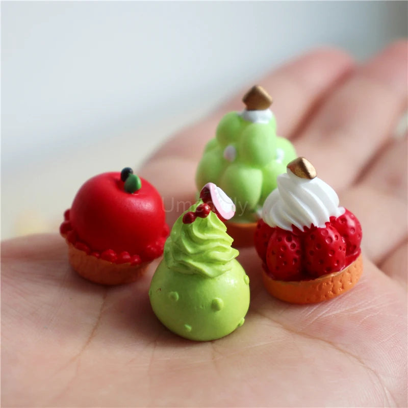 1/6 Scale Assorted Miniature Dollhouse Cake Mini Food for Doll Pretend Play Kitchen Toy Accessories