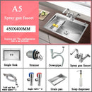Stainless Steel Kitchen Sink Farmhouse Above Counter Undermounter Single Bowel Wash Basin With Gourmet Faucet Drain Accessories