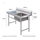 Stainless Steel Kitchen Sinks Washing Sink with Bracket Multifunctional Sinks for Restaurant Commercial Floor Dishwashing Sinks