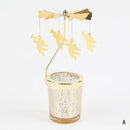 Rotating Candle Stick Holder Gold Candlestick Home Decoration Romantic Valentine's Gift Party Room Decor Carousel Candle Stand