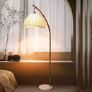 Foyer Wabi Sabi Canvas Shades Led Floor Lamp Nordic Bamboo Design Metal Floor Light Nordic Minimalism Living Room Lustre Lamp