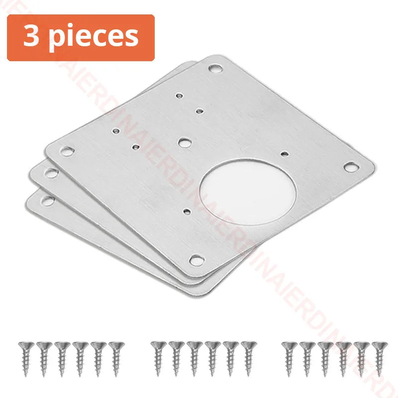 NAIERDI Stainless Steel Hinge Repair Plate Furniture Cabinet Door Panel Connection Plastic Repair Plate Hardware Accessories