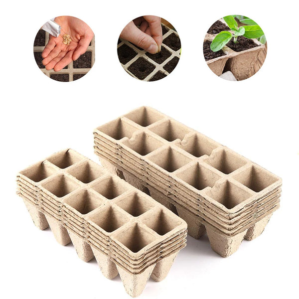 10 Grids Peat Pots Seed Starter Peat Pots Biodegradable Sprouting Seedling Trays For Indoor And Outdoor Plants Gardening Tool