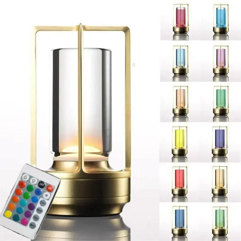 Newest 3/12 Colors Stepless Dimming Table Lamps 2000mAh Rechargeable Desktop Night Lights Touch Atmosphere Light Remote Control