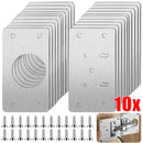 10/2Pcs Cabinet Hinge Repair Plate Kit Stainless Steel Door Hinge Mounting Plate With Holes For Home Kitchen Cupboard Furniture