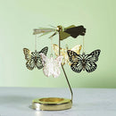 Romantic Aromatherapy Glass Candle Cup Lid, Stainless Steel Rotating Carousel Candle Holder, Walking Light Candlestick Decoratio