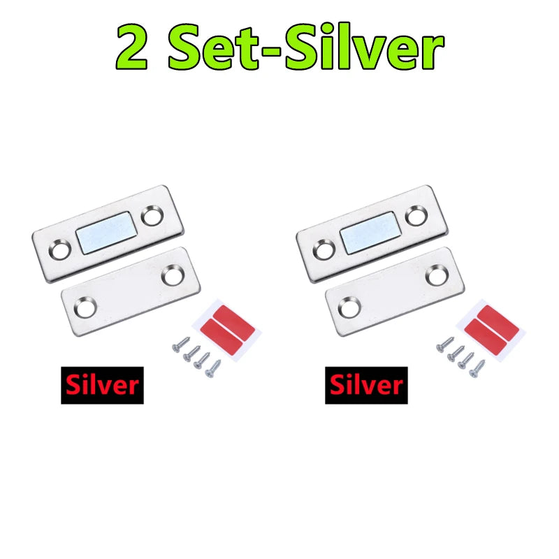 4/2/1Set Strong Magnetic Cabinet Catches Ultra-Thin Door Magnets Stops Invisible Adhesive Drawer Magnet Catch for Kitchen Closer