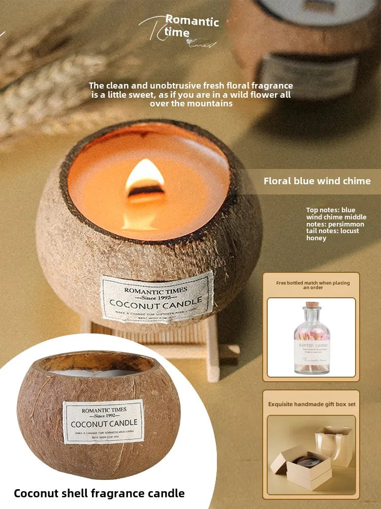 Coconut Scented Candle Shell Gift Box Niche Premium Girls Gift Christmas Souvenir Fragrance Set Ornament