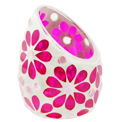 Romantic Flower Beveled Glass Mosaic Candlestick Fashion Home Decoration,European Mosaic Glass Votive Candle Holder,Wedding