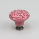 Colorful Floral Ceramic Handle Cabinet Door Solid Wood Furniture Wardrobe Handle Single-hole Drawer Hardware