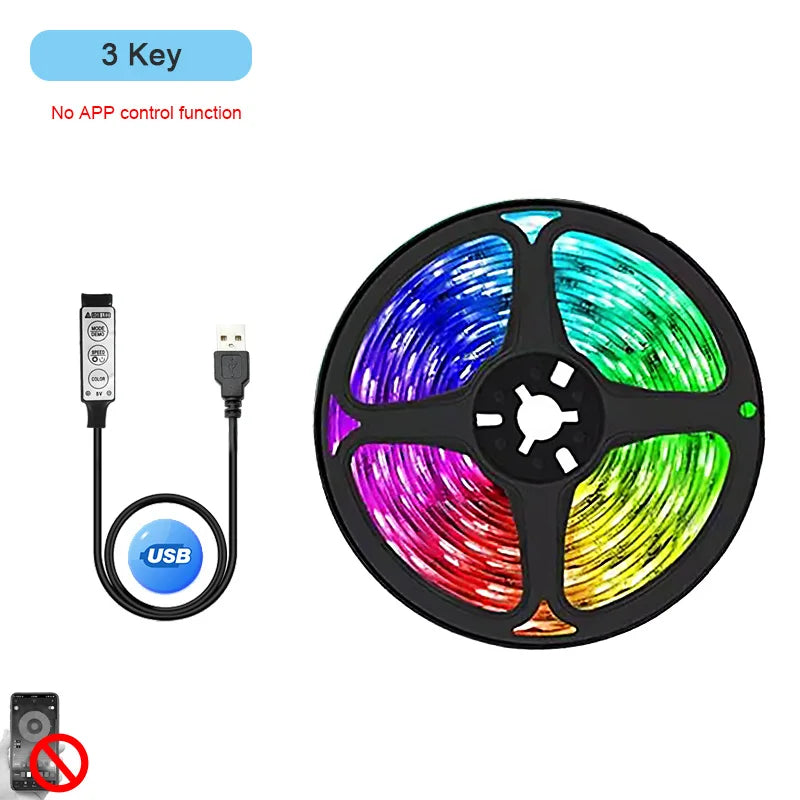Tuya LED Strip Light WIFI APP Control 5050 RGB Led Lights Alexa Flexible Ribbon Luces Led 5V USB TV BackLight Room Decoration