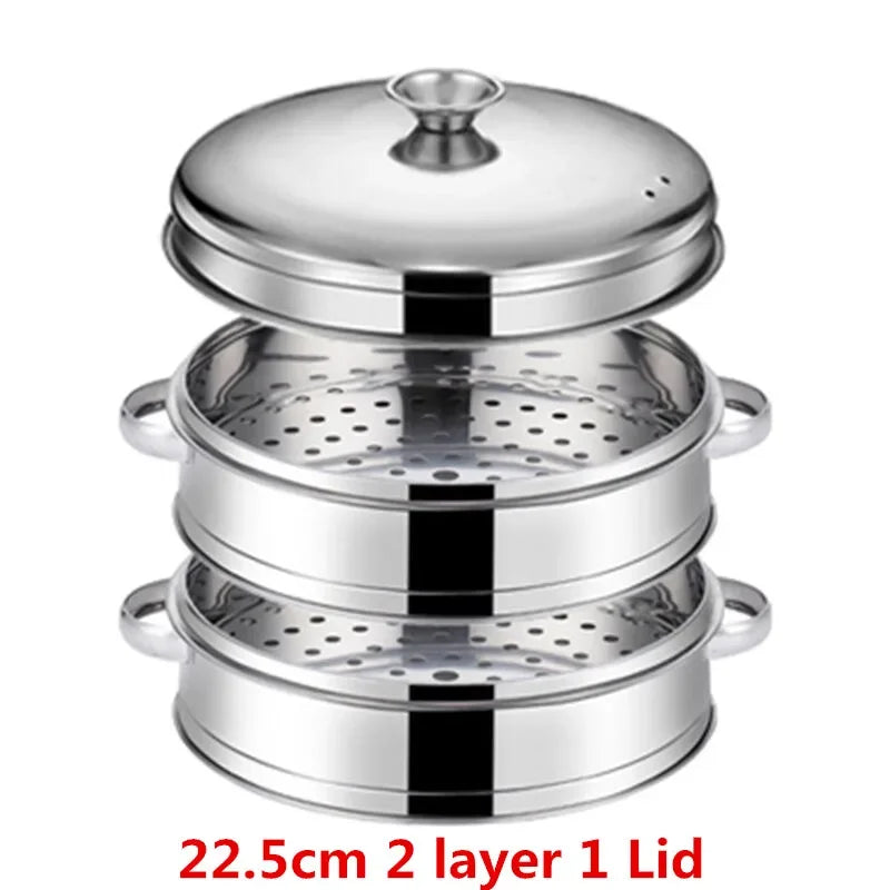 Stainless Steel Pot Drain Basket Kitchen Cooking Bamboo Steamer Cooker  Rice  Food Steaming Grid with Double Ear