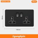 Eu Black Retro Toggle Wall Light Switch belt. Antique Switch socket with USB charging. 220V1gang2way Speed control switch