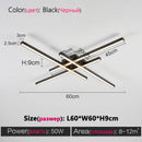 Black chandelier square bedroom lamps living room lamp led ceiling lamp Nordic minimalist creative led ceiling lamp strip lights