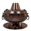 Old Beijing red copper hot pot antique thick pure handmade charcoal mandarin duck chafing dish Mongolian soup stewpan 30-40cm