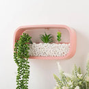 Wall Hanging Planter Rectangle Design Wall-Mounted Flower Pot Simple Stylish Geometric Wall Mounted Air Plants Pot Holder Decor
