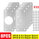 10/2Pcs Cabinet Hinge Repair Plate Kit Stainless Steel Door Hinge Mounting Plate With Holes For Home Kitchen Cupboard Furniture
