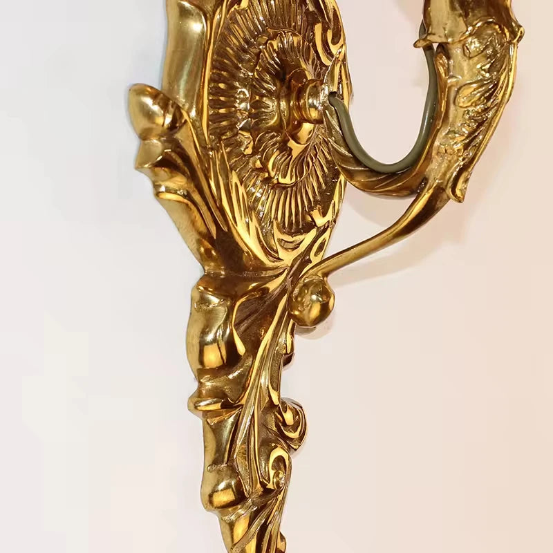European brass wall candle sconce mermaid wall mounted operating lamp angel wall lights for home
