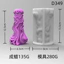 Wave cylindrical candle silicone mold with irregular geometric shape twisted stripes cylindrical candle mold resin gypsum mold